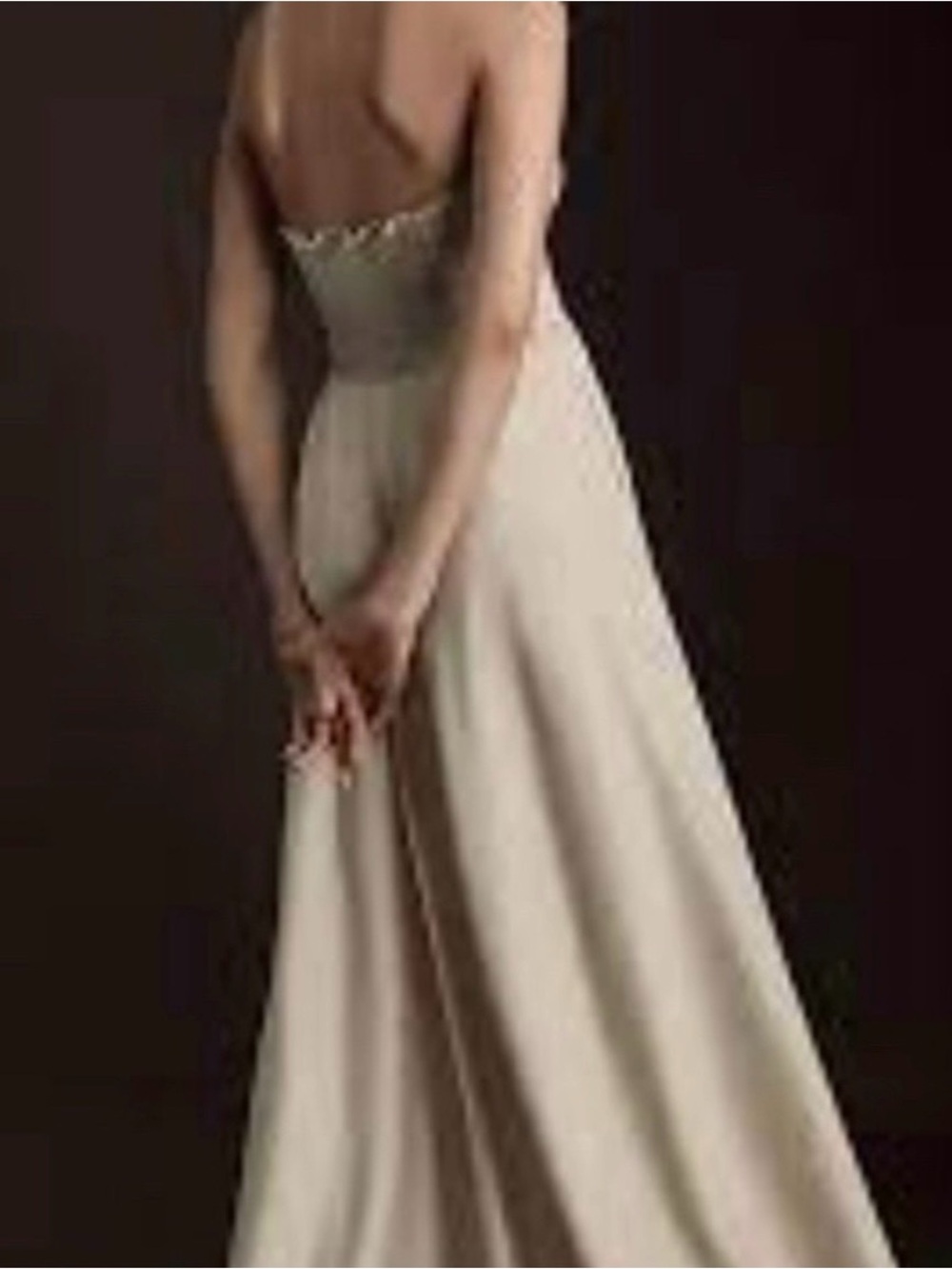 BHLDN Elsie Straight-Neck Satin A-Line Gown , size 8 - Picture 4 of 5